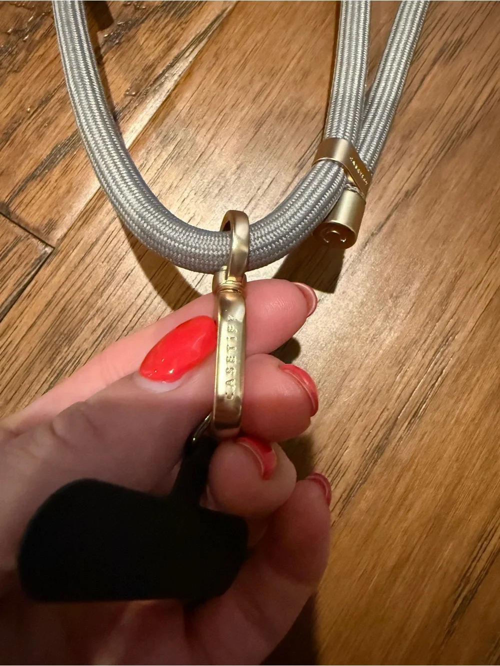 Casetify Taupe Phone Crossbody Lanyard with Gold Accents